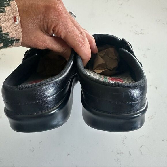 SAS Clogs Slip On Shoes Womens Size 6.5 Black Leather USA Made Tripad Comfort - Picture 7 of 10